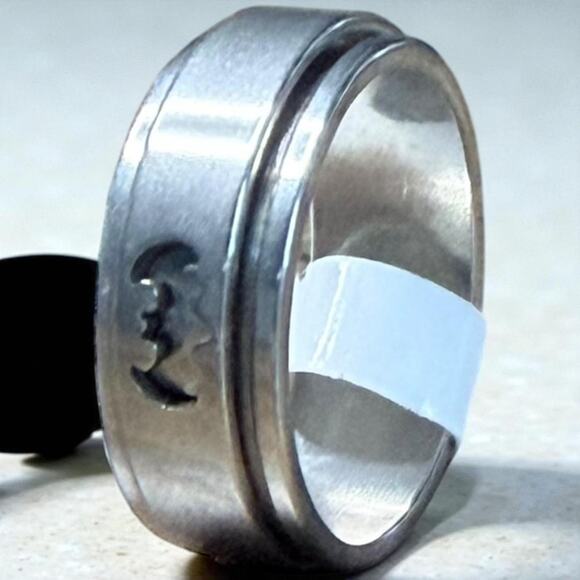 Stainless Steel Batman Spinner Fidget Ring Size 6 New - Picture 3 of 5